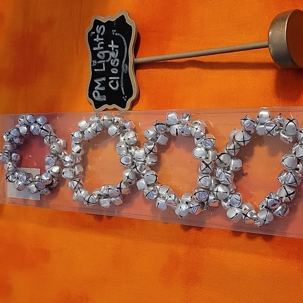 Set of 4 Silver Bell Napkin Rings Christmas